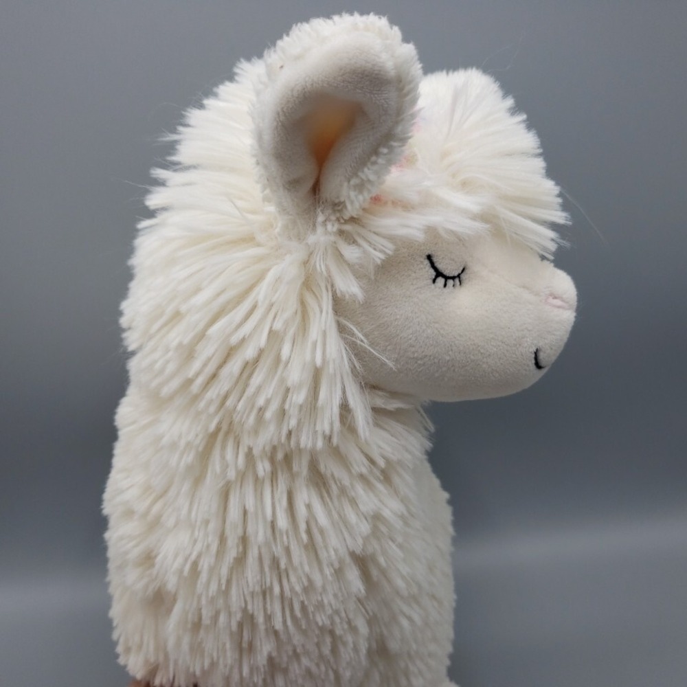 Llama Stuffed Animal Toy Anthropologie Plush Off White 14" Super Soft & Cozy - Picture 6 of 12
